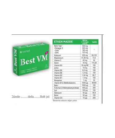 Nasmed Best Vm 1 Omega 3 Multivitamin Pregnancy Glycerol Gluconate Calcium Carbonate Magnesium Zinc Vitamind - Buy Online on GoSupps.com