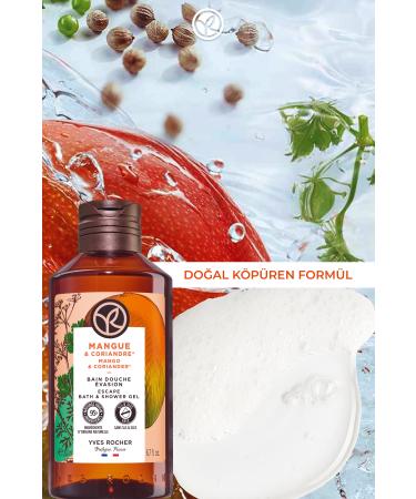Yves Rocher Moisturizing Shower Gel - Revitalizing Mango Coriander- 200ml-99259 - Buy Online on GoSupps.com