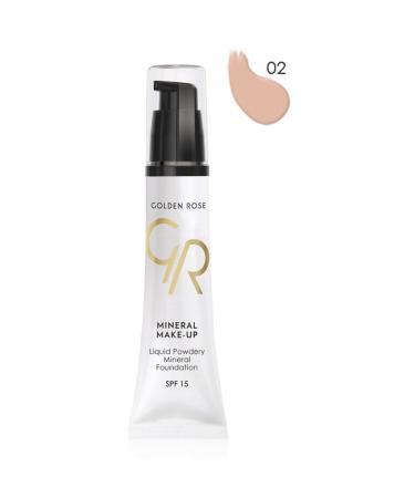 Golden Rose Brand: Mineral Foundation - Liquid Powder Mineral Foundation Spf 15 No: 02 35 Ml 869119010