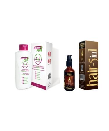 Softto Plus 5 In 1 Anti-Loss Set | 5 In 1 Anti-Loss Shampoo 360 ml + 5 In 1 Hair Care Oil 50 ml