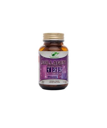 Yurdavit Hydrolyzed Collagen Type 1-2-3 Hyaluronic Acid Vitamin C 50 Tablets Unflavored