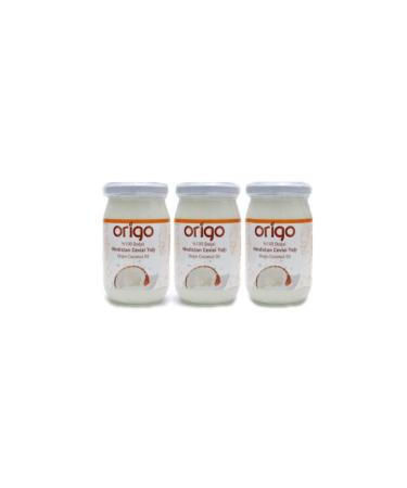 Origo Coconut Oil 3 Pieces X 330ml || Glass Jar || Food Grade || Cold Press