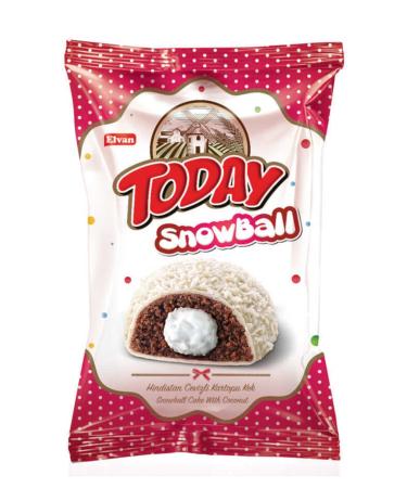 Elvan Today Snowball Coconut Cake 45 Gr. 24 Pieces (1 Box)