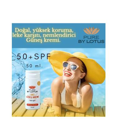 PURE BY LOTUS Natural Content Sun Cream 50 Spf 50 ml High Protection / Anti-Stain / Mineral Filter / Make-up Base
