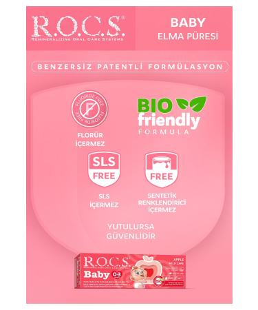 ROCS Apple Puree Fluoride-Free Toothpaste 35 ml 0-3 Years - Buy Online on GoSupps.com