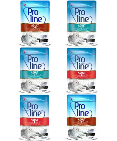 Proline Adult Cat Mixed Pouch Canned Food 100gr - 6 Pieces