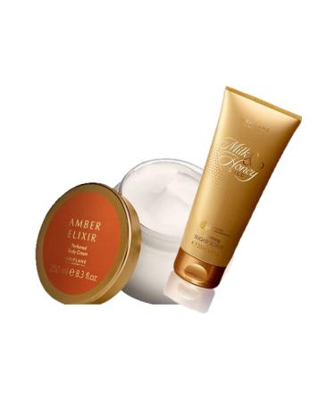 Oriflame Amber Elixir Perfumed Body Cream + Milk & Honey Gold Smoothing Body Scrub - Buy Online on GoSupps.com