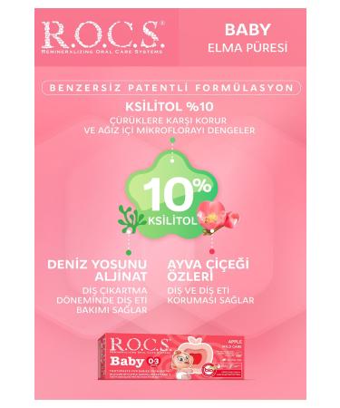 ROCS Apple Puree Fluoride-Free Toothpaste 35 ml 0-3 Years - Buy Online on GoSupps.com