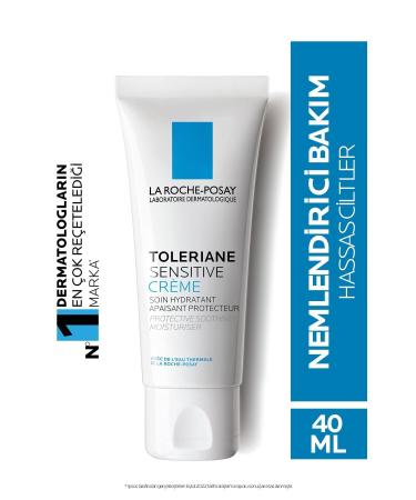 La Roche Posay Toleriane Sensitive Cream 40 ML Soothing Moisturizer for Dry and Sensitive Skin..