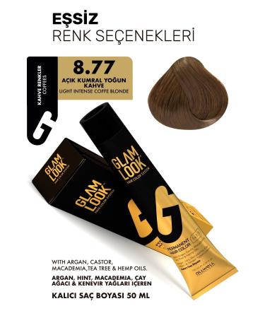 glam look 8.77 Blonde Intense Brown Light Chocolate Coffee Glamlook Hair Dye