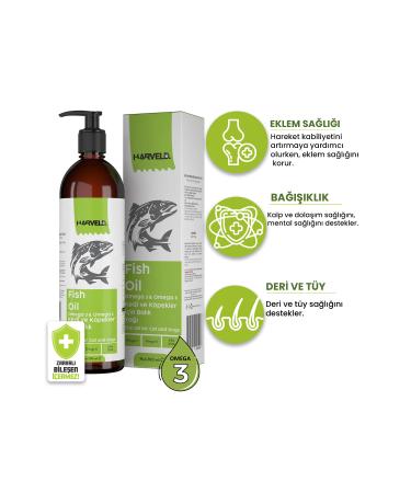 HARVELD Fish Oil Cat Dog Omega 3 Omega 6 Source Joint Health Immune Support Fish Oil 200ml