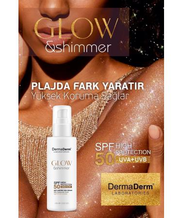 DermaDerm Glow Face and Body Luminous Glitter Sunscreen Spf 50 UVA/UVB - Buy Online on GoSupps.com