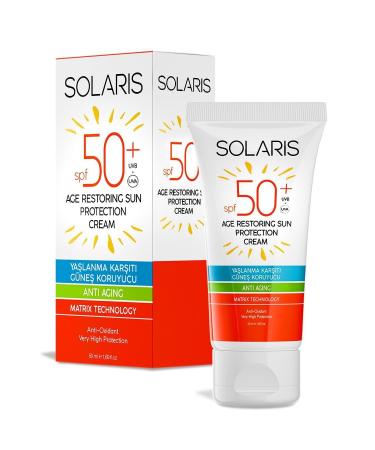 SOLARIS Anti-Stain and Anti-Aging Sun Cream for All Skin Types Spf 50 (50 ml) - Buy Online on GoSupps.com