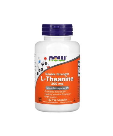 Now Foods Double Strength L-Theanine 200 mg 120 Veg Capsules