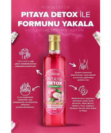 Lifecell Pitaya Detox - Natural Fermentation with Apple Cider Vinegar - Buy Online on GoSupps.com
