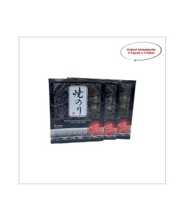 SEA FOOD Original Yaki Sushi Nori Gold 5 Sheets 12.5 G. X 3 Packs