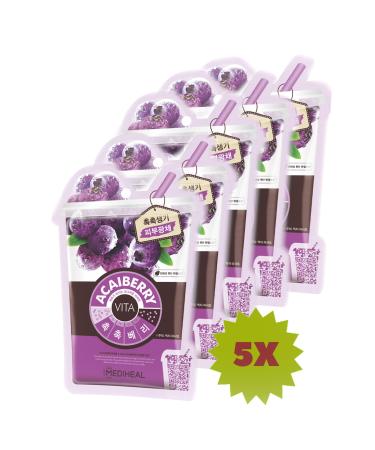 Mediheal 5-Piece Acai Berry Extract Face Care Mask - Acaiberry Vita Mask