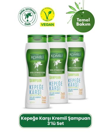 Komili Anti-Dandruff 2 in 1 Creamy Vegan Shampoo Set of 3 - 3 X 500 ML