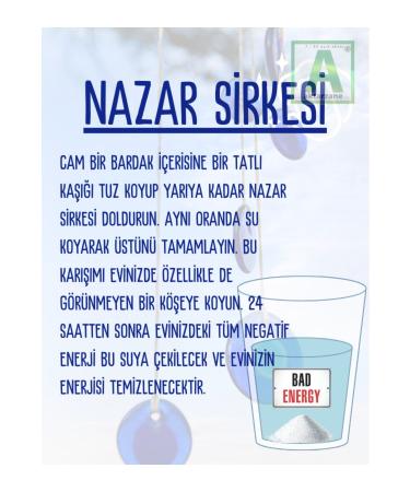 Aktarzane Evil Eye Vinegar Water & White Vinegar Advantageous vinegar for cleaning for bad energy 500 ml - Buy Online on GoSupps.com