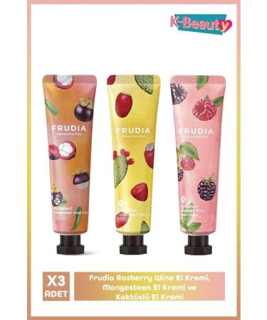 Frudia Rasberry Wine Hand Cream Mangosteen Hand Cream and Cactus Hand Cream