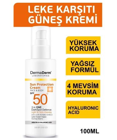 DermaDerm Laboratories Dermaderm SPF 50+ Sun Cream 100ml 2 Pieces and Dermaderm Sun Protection Cream 100ml 1 Piece Face and Body - Buy Online on GoSupps.com