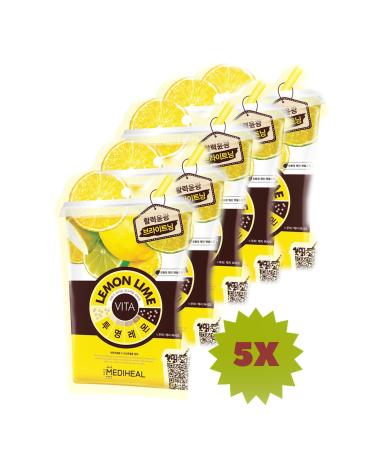 Mediheal 5-Piece Lemon Essence Face Care Mask - Lemonlime Vita Mask
