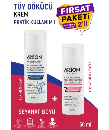 AXION Practical Hair Remover 50 ml Travel Size Men and 2 Pack