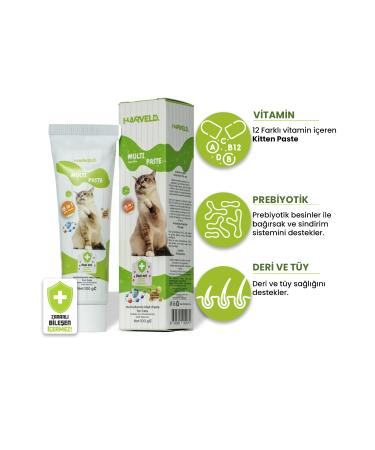 HARVELD Multi Paste Cat Immunity Digestion Fur Skin Health Support Prebiotic 12 Vitamin Paste