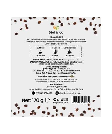 D ET JOY Fit Filter Coffee Functional Coffee Diet Detox Form Coffee Helping to Lose Weight 170gr - Buy Online on GoSupps.com