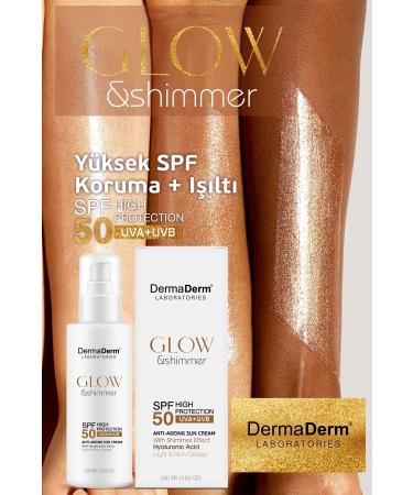 DermaDerm Glow Face and Body Luminous Glitter Sunscreen Spf 50 UVA/UVB - Buy Online on GoSupps.com
