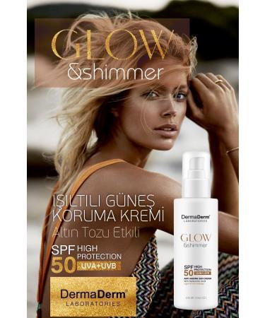 DermaDerm Glow Face and Body Luminous Glitter Sunscreen Spf 50 UVA/UVB - Buy Online on GoSupps.com