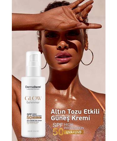 DermaDerm Glow Face and Body Luminous Glitter Sunscreen Spf 50 UVA/UVB - Buy Online on GoSupps.com