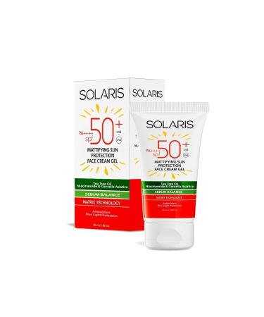 SOLARIS Matte Finish Anti-Aging Gel Sun Cream for Oily Skin Types Spf 50 (50 ML) - Buy Online on GoSupps.com