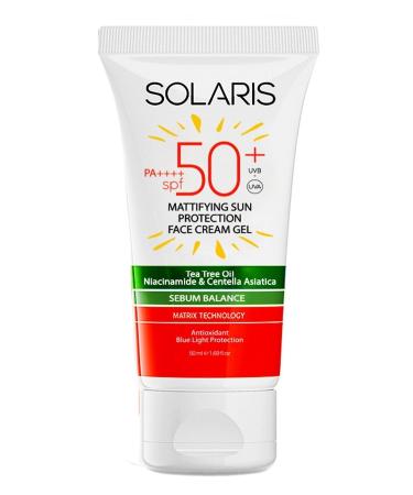 SOLARIS Matte Finish Anti-Aging Gel Sun Cream for Oily Skin Types Spf 50 (50 ML)