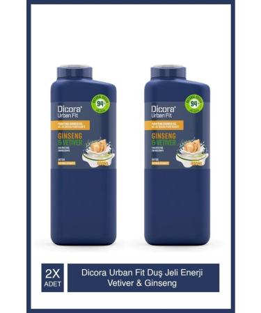 DICORA URBAN FIT Energy Vetiver & Ginseng Shower Gel 400 ml X2 Pcs