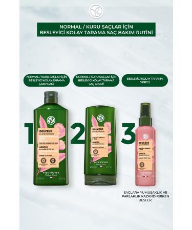 Yves Rocher (Doucer) Nourishing Easy Combing Shampoo for Normal/Dry Hair - Salt-Free & Vegan-300 ml - Buy Online on GoSupps.com