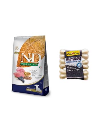 & D Low Grain Puppy Lamb Blueberry Dog Food 2.5 kg +gimdog 3-Piece Tooth-Friendly Bone