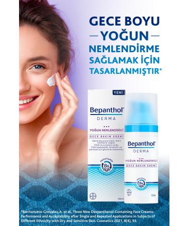 Bepanthol Derma Intensive Moisturizing Night Face Care Cream 50ml - Buy Online on GoSupps.com
