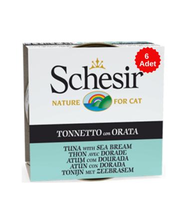 Schesir Cat Jelly Canned Cat Food with Tuna and Sea Bream in Jelly 85 Gr 6 Pieces