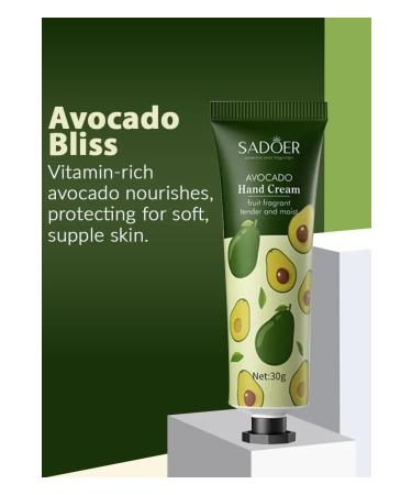 SADOER AVOCADO Smoothing Hand Cream | Fruit scented soft and moist | 30g - Buy Online on GoSupps.com
