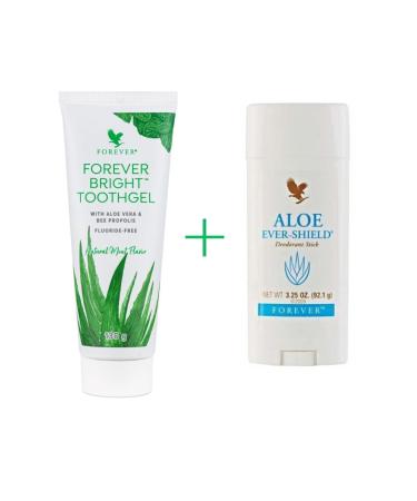 Forever Living Forever Aloe Ever-Shield Deodorant (stick roll-on armpit) and Forever Toothpaste Bright Aloe Vera