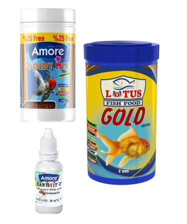 AMORE GoldFish Mix Granules 125ml Lotus 250ml Natural Granule Goldfish Food Multivitamin