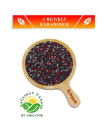 BY ORGANIC 4 Colored Black Pepper 250 gr (Sifted Coarse Grained No Additives) - Buy Online on GoSupps.com