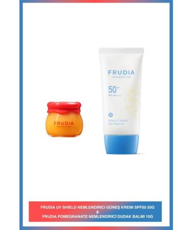 Frudia Pomegranate Moisturizing Lip Balm + Uv Shield Moisturizing Sunscreen 50 Gr