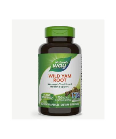 Nature's Way Wild Yam Root 850 Mg 180 Vegan Capsules (425 Mg Per Capsule)