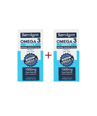 Sorvagen Omega 3 Daily Pure Fish Oil 50 Capsules 1000 Mg - 2 Pieces