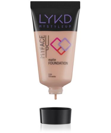 lykd Brand: Matte Foundation 119 Rose Vanilla Category: Foundation - Buy Online on GoSupps.com