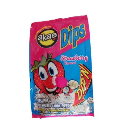 akas Strawberry Flavored Powdered Sugar Dips Lollipop Pack 36 Pieces