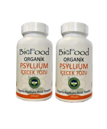 Biofood Organic Psyllium Drink Powder 250gr + 2 Pieces (Organic Psyllium Herb) - Buy Online on GoSupps.com