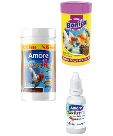 AMORE GoldFish Mix Granules 125ml Bonisa 100ml Mixed Granule Goldfish Food Multivitamin